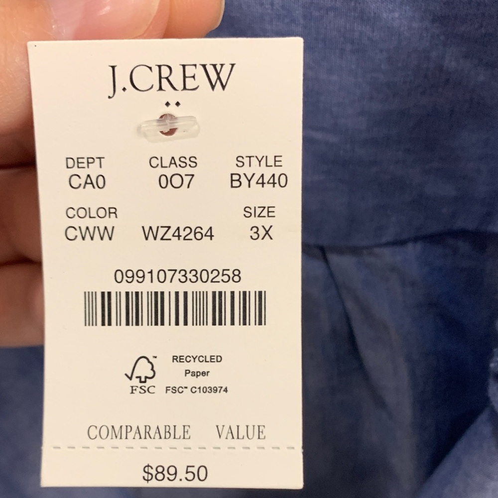 J. Crew Indigo Ruffle Top - Picture 2 of 5